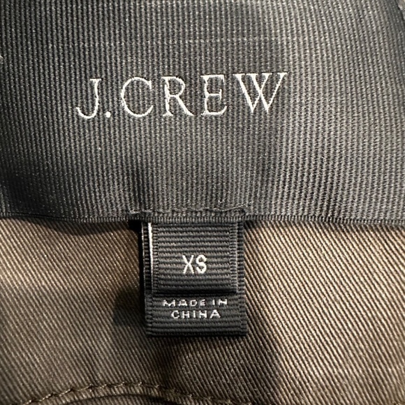 J. Crew resin-coated twill field wax jacket olive green mossy brown w gold snaps - Picture 9 of 13